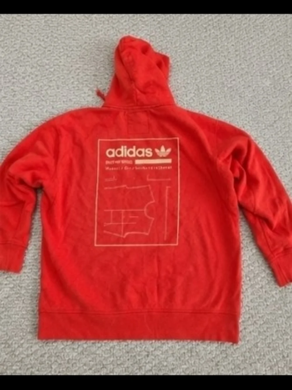 Adidas Orange Pullover Hoodie with Trefoil Logo - Picture 2 of 5